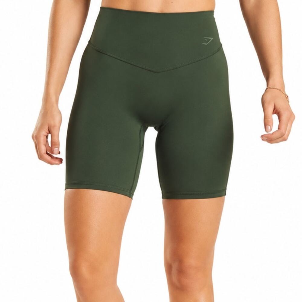 Gymshark Elevate Cycling Shorts Olive Green High Waist XS RLSE Buttery Soft